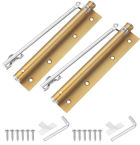 QUARKZMAN 2 Stück 195mm/7,68 Türschließer mit Feder Edelstahl Messing