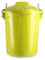 Tradineur - Cubo de Basura de plástico - Incluye Tapa y Asas metalicas - Contenedor de residuos - Capacidad de 21 litros - 42,2 x 33,8 x 33,8 cm - Color Amarillo