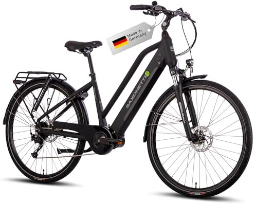 SAXONETTE E Bike Herren 28 Zoll Ebike mit Mittelmotor, Elektrofahrräder mit 36V 14.5Ah Akku, 130KM Lange Range, 10 Gäng Pedelec E Fahrrad für Damen und Herren RH45CM