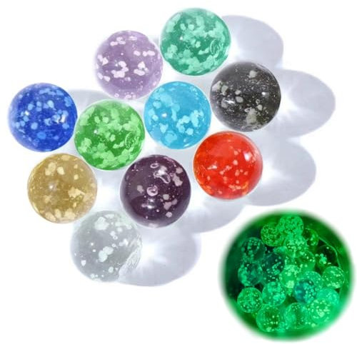 Tokaneit 30 Stück Glasmurmeln, 1,6 cm Glasmurmeln Bunt Glasmurmelnim Dunkelnleuchten Für Marmorbahn-Spiel Murmelbahn-Zubehör DIY Und Heimdekoration
