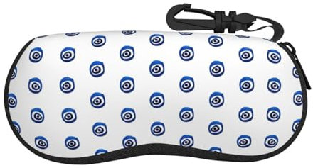 Longyiyi Tragbare Neopren-Sporttasche, Brillenetui mit Haken-Clip für Damen und Herren., Schwarz , One size