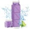Popdigito Tapa a prueba de fugas con popote para botellas de agua plegables para botellas de agua plegables de 20.6 onzas, botellas de viaje, gimnasio, camping, senderismo (versión de tapa de boquilla