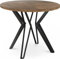 WFL GROUP Runder Tisch für das Esszimmer - 100 oder 120 cm Durchmesser - Ausziehbarer Tisch mit Pulverbeschichteten Schwarzen Metallbeinen - Industriestil - 120 cm - Lefkas Eiche