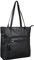 Benthill Damen Shopper Leder - Handtasche aus echtem Rindsleder - Tasche mit Reißverschluss - Schultertasche/Ledertasche - Vintage Umhängetasche, Farbe:Schwarz