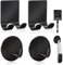 MANICAF Lot de 4 crochets autocollants sans perçage - Crochets à coller - Noir et noir - Porte-rasoir douche - Crochets en acier inoxydable pour bureau, salle de bain, toilettes, cuisine