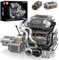 Mould King 10201 Technik W16 Engine, modèle de Moteur MOC W16 pour Blocs de Construction, Projet de Construction de Moteur de Voiture STEM pour Adultes (2024 pièces)