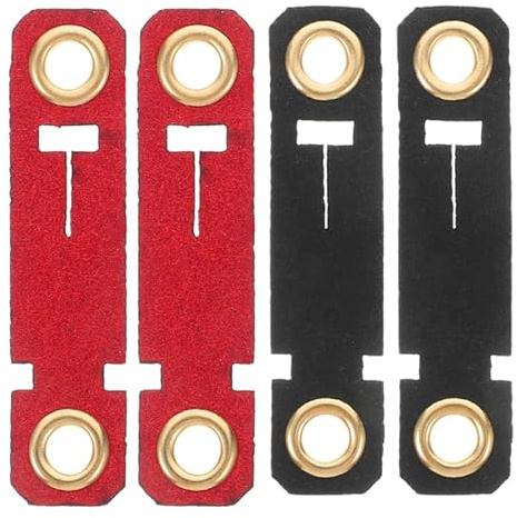 COLLBATH Bird Foot Rings Adjustable Buckle Bird Leg Bands for Parakeets Cockatiels and Pigeons Lightweight Anti-Loss Foot Rings 2 Red and 2 Black 1.65 X 0.43 X 0.04 in