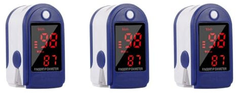 Reinscer Oxymètre de Doigt Professionnel, Mesure SPO2/PR et Capteur Cardiaque, Appareil Portable avec Écran LED pour Surveillance Pouls, Hôpital Domestique (3 pièce)