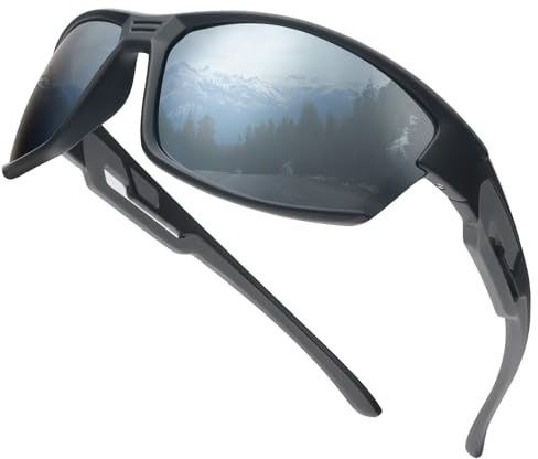 UVTQSSP Sportbrille Fahrradbrille Polar isierte Sonnenbrille UV400 Herren Damen TR 90 Gestaltung Ultraleichte Schutz-Schnelle Brille
