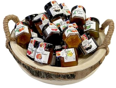 Coffret cadeau corbeille en bois Méli-Mélo de confitures 1175g - Lucien Georgelin
