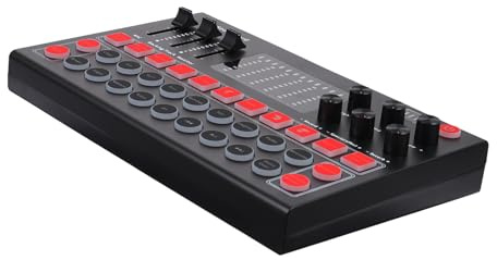 Live Soundkarte M9 für Computer und Mobiltelefone, Schwarz | Kunststoffgehäuse, Echtzeit Earback Monitoring, Integrierte Soundeffekte, für Broadcast und Live Show