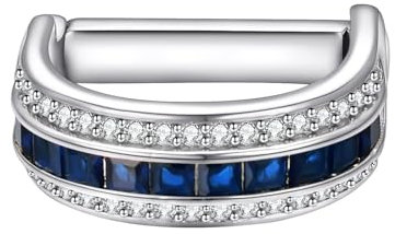 RunootPR Pince à cravate élégante en argent avec zircon bleu - Pour homme, idéale pour mariage, affaires, fêtes, bijoux, 1, Cuivre, Zircon cubique