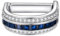 RunootPR Pince à cravate élégante en argent avec zircon bleu - Pour homme, idéale pour mariage, affaires, fêtes, bijoux, 1, Cuivre, Zircon cubique
