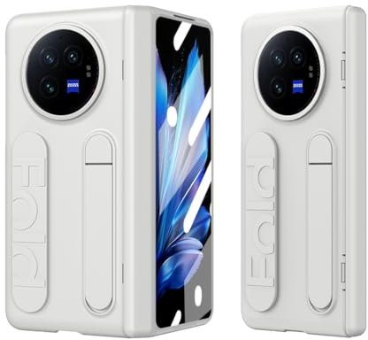 Étui à rabat pour smartphone compatible avec Vivo X Fold 3 avec support, protection d'écran intégrée, coque de protection intégrale antichoc compatible avec Vivo X Fold 3 (blanc)