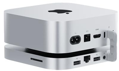 BEELINK EX Mate Mini-A per Mac mini M4 Dock, supporto in lega di alluminio con Dual M.2 PCle SSD Solts (fino a 8TB* 2), Thunderbolt5* 1, USB-A 3.0 * 2, 2.5G LAN* 1, SD4.0 * 1, Type-C (PD3.0)*1, Jack