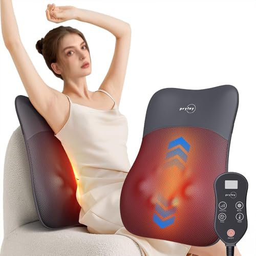 Back Massager, Rolling Up and Down Back Massager with Heat, Back Massage 4D Kneading for Pain Relief Deep Tissue, Ultrathin Shoulder Massager Mother's Day Gifts for Men Women