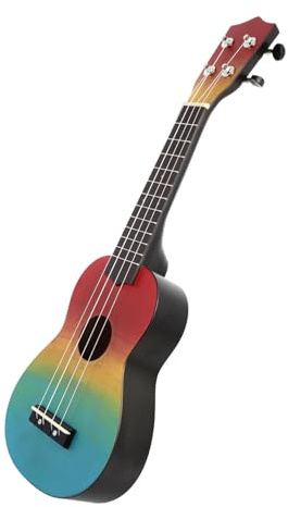 LOLIPPYY 21 Zoll Bunte Handbemalte Ukulele aus Synthetischem Material für Anfänger mit Glatter Oberfläche und Klang Inkl Tasche als Geschenk