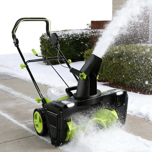 CUTANGELAR Elektro-Schneeschaufel, 40-V-Akku-Schneeschaufel, Räumt 50 cm Breit Und 25 cm Tief. Angetrieben Von Zwei 4000-mAh-Akkus, Perfekt Für Die Schnelle Schneeräumung Von Terrassen Und Treppen.