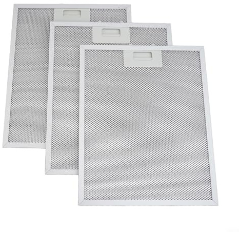 YJDOORPLAY 3 filtros de aluminio para campana extractora, 340 x 280 x 9 mm, trampa de grasa de malla metálica de 5 capas, para Chef FHEE229SC9S, FHEE26A9S OR908CXA, ventilación extractora