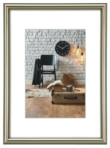 Hama Cadre photo en plastique Décor Sevilla (taille du Cadre de 18 x 24 cm avec bordure de 9 mm x 17 mm, pour une photo de 10 x 15 cm) Gris Mat