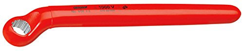 GEDORE VDE 2 E 22 VDE-Einringschlüssel, tief gekröpft, VDE isoliert bis 1000 V, nach EN 60900 / IEC 60900 mit 2-fach Check-Tool-Isolierung, Vanadium-Stahl 31CrV3, UD-Profil, 22 mm