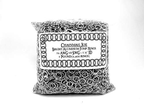 1 Pound (454g) Bright Aluminum Jump Rings 18SWG 1/4 ID (6400+ Rings!) …