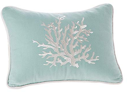 Harbor House Modern Design Decorative Pillow Hypoallergenic Sofa Cushion Lumbar, Back Support, Oblong 12 x 16, Coastline, Cotton Blue