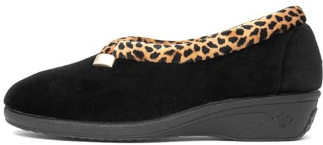 Lunar Paloma Black Leopard Trim Slipper