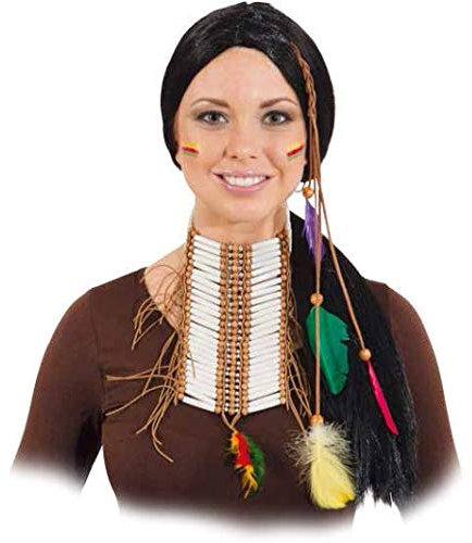 Indianer-Perücke/Faschingsperücke Schwarzer Falke