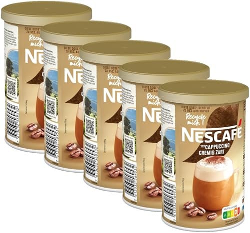 NESCAFÉ Gold Type Cappuccino Creamy Tender, bebida en polvo a base de granos de café solubles, contiene cafeína, paquete de 5 (5 x 250 g)
