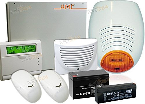 KIT ANTIFURTO ALLARME GSM AMC ITALIA C24 PLUS CASA NEGOZIO CAPANNONE SIRENA ESTERNA SENSORE COMBINATORE VERS. COMPLETA BATTERIE INCLUSE!!
