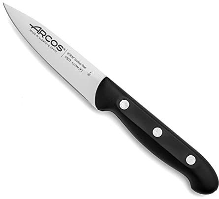Arcos Serie Maitre - Cuchillo Mondador - Hoja Nitrum Acero Inoxidable Forjado 100 mm - Mango Polipropileno Negro
