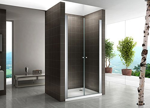 Porte de douche 108x185 cm verre transparent - ajustable de 108 à 112 cm