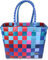normani® Einkaufstasche Shopper geflochten aus Kunststoff - robuster Strandkorb Vintage Style 38cm x 25cm x 28cm Farbe Classic/Grande