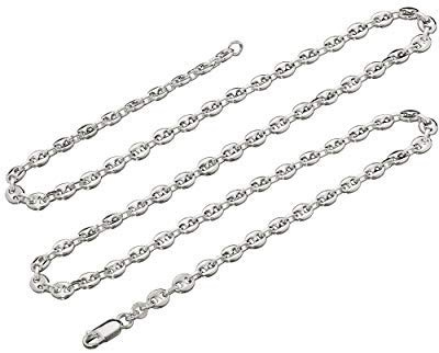 NKlaus Kaffeebohnenkette, 925 Silber, 45cm lang und 4,0mm breit