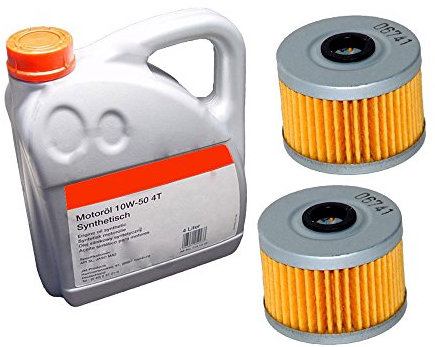 2x Ölfilter Ersatzteil für/kompatibel mit LTZ 400 + 4liter Power Synthetik 10W50 Öl