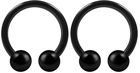 KJM FASHION 2 STK Flexibles Acryl Circular Barbell 1,2 mm 16 g 8mm 5/16 3mm Acryl Kugel Cartilage Septum Nose Lip Ohrringe Piercing Schmuck 3561