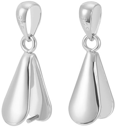 BENECREAT 2 Stücke Sterling Silber Eispickel Prise Kautionen Charms Verschlusse Steckverbinder für DIY Crafting Schmuckherstellung (18,4x5,2mm)