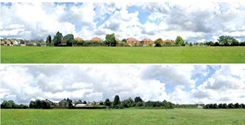 I D Backscenes 106C Photo Backscene 15 inches high, Into the Town, 10ft long OO Gauge