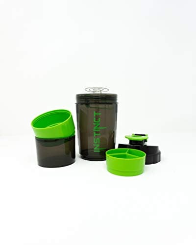 NK GLOBAL Shaker Bottle Mélangeur Anti-fuites de protéines Mélangeur avec Compartiment pour Poudre et pilules Mélangeur Facile Mélangeur Mélangeur sans BPA Non Toxique