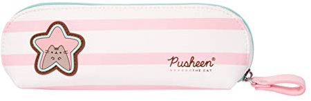 Grupo Erik Unisex Kinder Trousse Pusheen Rose Collection Reisezubehör- Brustbeutel, Streifen, 9 x 22,5 x 5 cm
