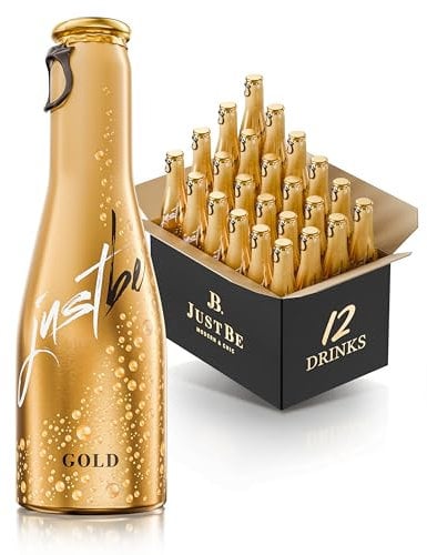 JustBe GOLD | Piccolo frizzante l Prickelnder Premium Weiss-Wein Aperitif (Sekt, 12 x 0,2l)