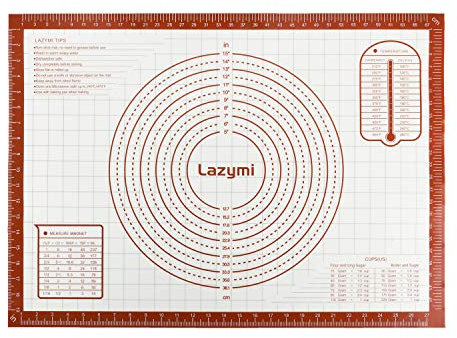 Extra Large Silicone Pastry Rolling Mat Sheet with Measurement 71×51cm, Non-Slip Silicon Dough Kneading Board, Non Stick for Fondant Icing Cake Pizza Bread Baking (Red)