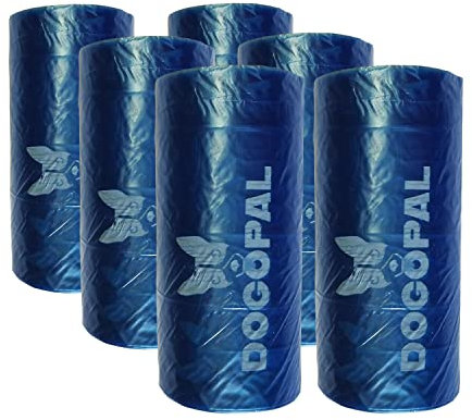 DOGOPAL 6 rollos de bolsas para excrementos para perros para grande L, mediano M y 360 DOGOPAL recogedor de caca