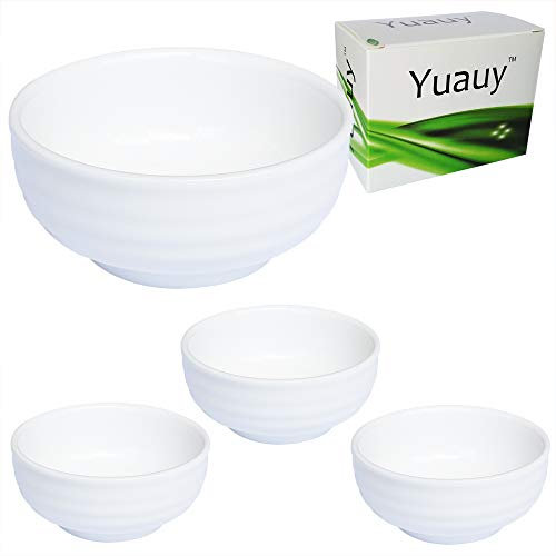 Yuauy 3 pcs Bowl Shaped Porcelain Soy Sauce Dish Ceramic Dip Dipping Bowls White Palette for Dinner Baking BBQ and Cooking