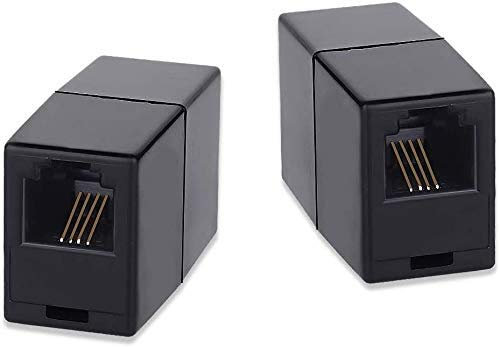 SHONCO Accoppiatore Telefonico, Accoppiatori Linea Telefonica 2Pack RJ11 6P4C,Adattatore Accoppiatore Interno Telefonico,Adattatore Linea Telefonica,Nero