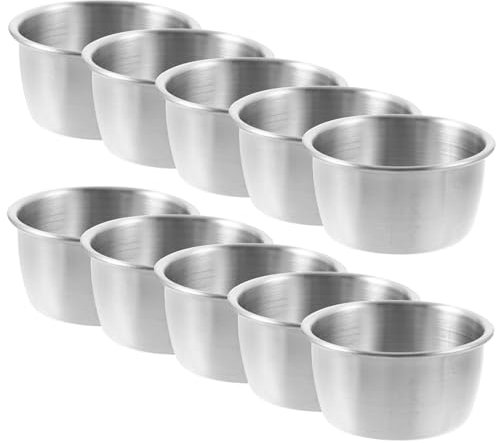 Cabilock Lot de 10 coupelles à sauce, coupelles à sauce, coupelles à sauce, petites coupelles en acier inoxydable, pour vinaigrettes, sauces, amuse-bouches, ketchup