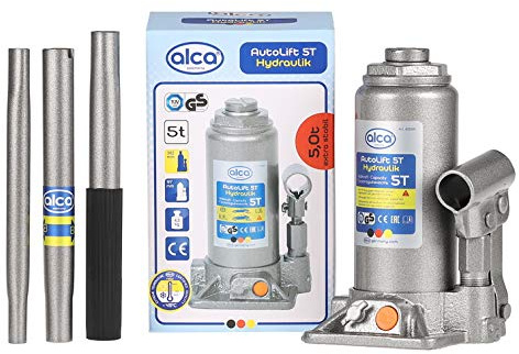Alca Germany Soporte hidráulico para botella de coche para coche, de diferentes tamaños (bote de botella de 5 toneladas)