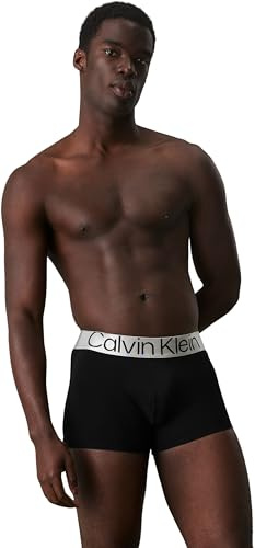 Calvin Klein Herren Boxershorts Trunks aus Baumwolle mit Stretch, Schwarz (Black), S