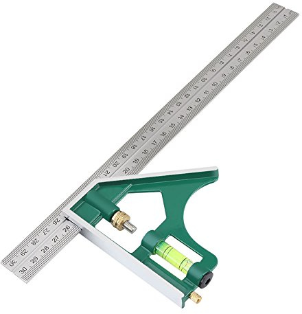 Präzisions Kombinationswinkel aus Metall, 300mm, Universal Messwinkel mit Gegenläufiger Skala für 90 und 45 Grad Messungen